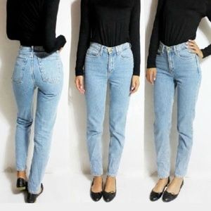 American Apparel Stone Wash High Waist Mom Jeans